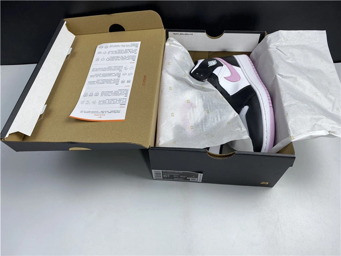 Breathable Jordan1 Mid White Black Light Arctic Pink 555112- 3741