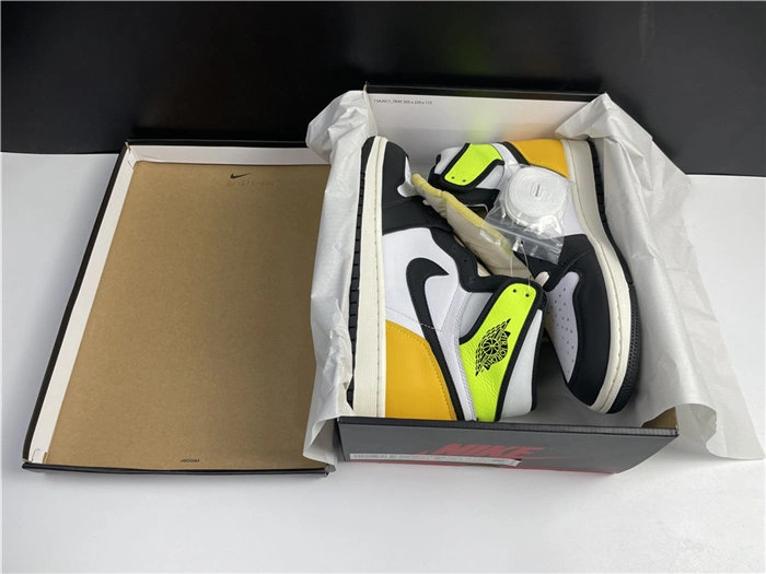 Refined Jordan1 White Black Volt University Gold 555088- 3736