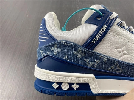Luis Vitton LV Trainer Monogram Denim White Blue 1A9JGN GoodFit 1641