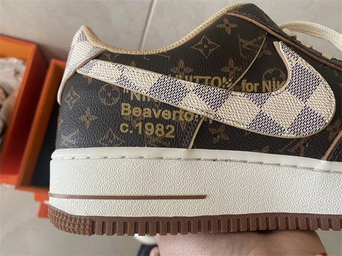 EasyCare Nike Air Force 1 Low LV Monogram Brown Damier Azur 5160