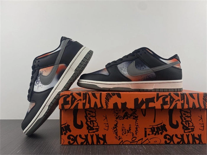 Popular Nike Dunk Low Graffiti Black Red DM0108- 4732