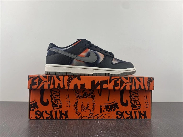 Popular Nike Dunk Low Graffiti Black Red DM0108- 4732
